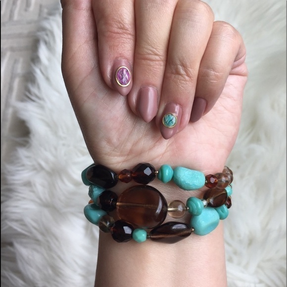 Chunky Czech Glass Beaded Bracelet - Picture 1 of 4